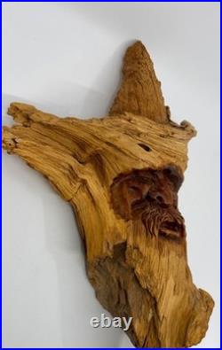 Intriguing Wood Carving, Face Figure, SAR Folk Art