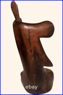 Ironwood Cubist Musician Sculpture After Picasso Style Mid Century 9
