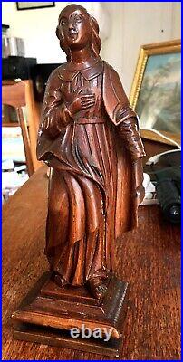 Italy 18th c. A Maiden and her Robes, Lovely Wooden Sculpture Late Baroque