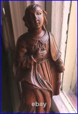 Italy 18th c. A Maiden and her Robes, Lovely Wooden Sculpture Late Baroque