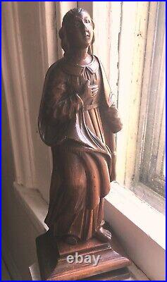 Italy 18th c. A Maiden and her Robes, Lovely Wooden Sculpture Late Baroque