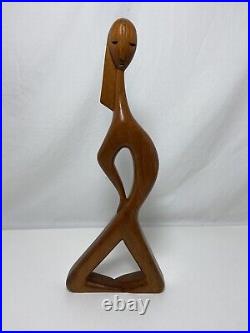 J G Casas Vintage Wood Sculpture Carving Modernism Abstract MID Century Modern