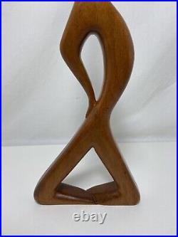 J G Casas Vintage Wood Sculpture Carving Modernism Abstract MID Century Modern