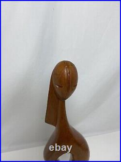 J G Casas Vintage Wood Sculpture Carving Modernism Abstract MID Century Modern