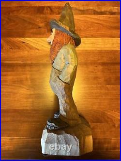 J. R. McNeill Ozark Hillbilly Wood Carving 19.5H x 6W x 6D