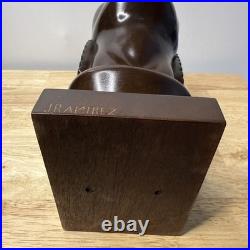 J Ramirez Wood Carved Male/Female Warrior Busts Wood Sculpture Indigenous native J Ramirez Wood Carved Male/Female Warrior Busts Wood Sculpture Indigenous native