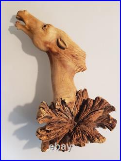 JOHN SIM b. INDONESIA d. 2018 OCALA, FL MASTER WOODCARVER BRAYING HORSE