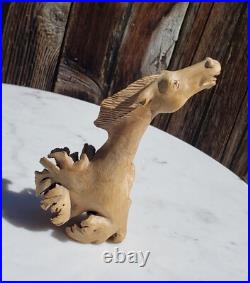 JOHN SIM b. INDONESIA d. 2018 OCALA, FL MASTER WOODCARVER BRAYING HORSE