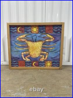 JUBILEE SQUARES Mardi Gras Vtg Frame Wood Hand Made Carved Crab Tony Krysinsky JUBILEE SQUARES Mardi Gras Vtg Frame Wood Hand Made Carved Crab Tony Krysinsky