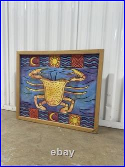 JUBILEE SQUARES Mardi Gras Vtg Frame Wood Hand Made Carved Crab Tony Krysinsky JUBILEE SQUARES Mardi Gras Vtg Frame Wood Hand Made Carved Crab Tony Krysinsky