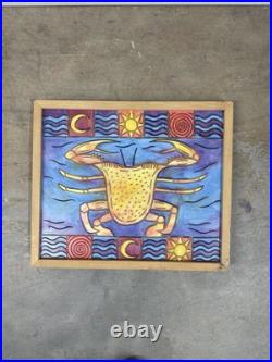 JUBILEE SQUARES Mardi Gras Vtg Frame Wood Hand Made Carved Crab Tony Krysinsky JUBILEE SQUARES Mardi Gras Vtg Frame Wood Hand Made Carved Crab Tony Krysinsky
