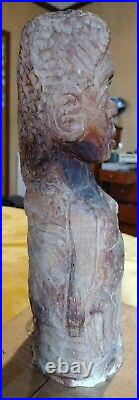 Jamaican Love Unity Totem Blue Mahoe Wood Carving By Eric Williams 13 Vintage