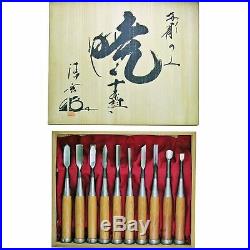 Japanese Chisel Knife Tools Wood Carving Akatsuki 10 Set Craft New F/S