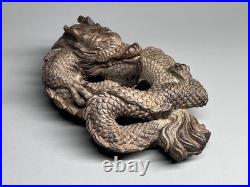 Japanese Dragon Wood Carving Sculpture Fine Detailed Handcrafted Netsuke Art Japanese Dragon Wood Carving Sculpture Fine Detailed Handcrafted Netsuke Art