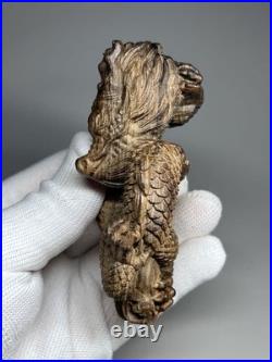 Japanese Dragon Wood Carving Sculpture Fine Detailed Handcrafted Netsuke Art
