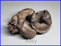 Japanese Dragon Wood Carving Sculpture Fine Detailed Handcrafted Netsuke Art Japanese Dragon Wood Carving Sculpture Fine Detailed Handcrafted Netsuke Art