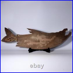 Japanese Vintage Wooden Carving of Salmon Ornate Sculpture WO414 Japanese Vintage Wooden Carving of Salmon Ornate Sculpture WO414