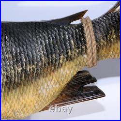 Japanese Vintage Wooden Carving of Salmon Ornate Sculpture WO414 Japanese Vintage Wooden Carving of Salmon Ornate Sculpture WO414