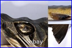 Japanese Vintage Wooden Carving of Salmon Ornate Sculpture WO414 Japanese Vintage Wooden Carving of Salmon Ornate Sculpture WO414