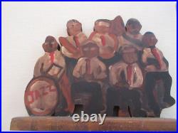 Jazz Musicians, New Orleans, Wood Carving, Artist Signed, 1992, L. Graham