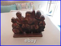 Jazz Musicians, New Orleans, Wood Carving, Artist Signed, 1992, L. Graham