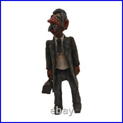 Jes Gurule Santa Fe Artist Wood Carving Doctor Figurine Decor Signed