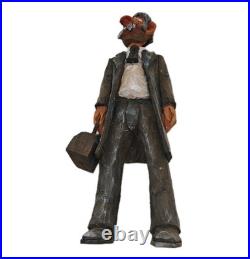 Jes Gurule Santa Fe Artist Wood Carving Doctor Figurine Decor Signed