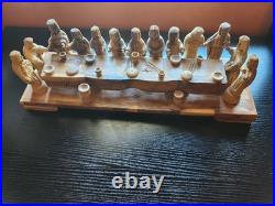 Jesus Last Supper Hand Carving Sculpture Olive Wood Disciples Religious Art