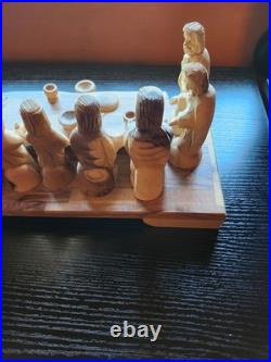 Jesus Last Supper Hand Carving Sculpture Olive Wood Disciples Religious Art