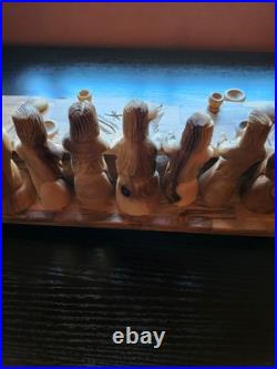 Jesus Last Supper Hand Carving Sculpture Olive Wood Disciples Religious Art