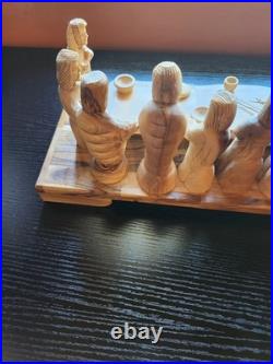 Jesus Last Supper Hand Carving Sculpture Olive Wood Disciples Religious Art