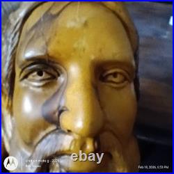 Jesus Olive Wood Statue Hand Carved From Holy Land Jerusalem