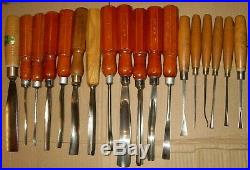 Job Lot Of 18 Wood Carving Tools Marples / Taylor / Pfiel / Iles / Addis Etc