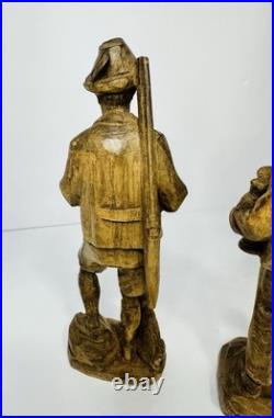 Jobin Brienz of Switzerland Hand Carved 10 In. Wood Sculptures Set of 3 Vintage