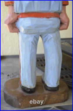John Basch Signed Carved Man Sculpture Wooden Folk Art WOOD CARVER Vintage 70s John Basch Signed Carved Man Sculpture Wooden Folk Art WOOD CARVER Vintage 70s