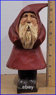 John Burke Wood Carving Santa Figurine Very Rare