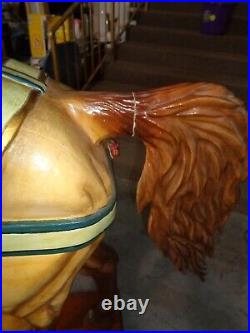 John Rodgers Garton Hand Cut Life Size Victorian Rose Carousel Horse Sculpture