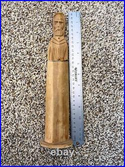 John Tollardo San Pascual & St Francis Carved Cedar Sculpture Figurines 2002