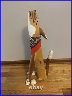 Jorge Rodriguez 24 inch Bandana Howling Coyote Signed Decor Art