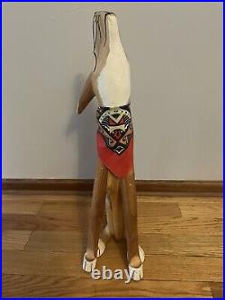 Jorge Rodriguez 24 inch Bandana Howling Coyote Signed Decor Art