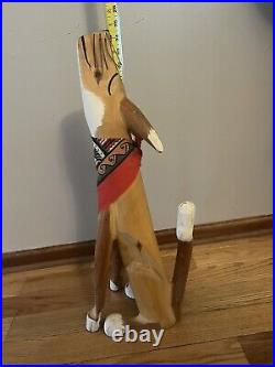 Jorge Rodriguez 24 inch Bandana Howling Coyote Signed Decor Art