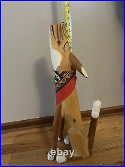 Jorge Rodriguez 24 inch Bandana Howling Coyote Signed Decor Art