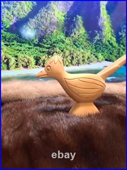 Jose Mondragon Wood Carving Roadrunner Sculpture Chimayo New Mexico Signed Vntg