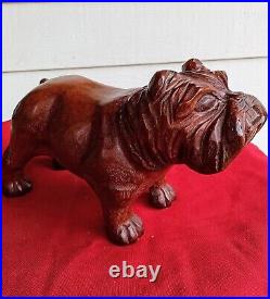 Jose Pinal Hand Carved Bulldog 5' T X 8 1/2 L Beautiful Condition