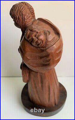 Jose Pinal (Mexican, 1913-1983) Beautiful Wood Carving Signed Sculpture