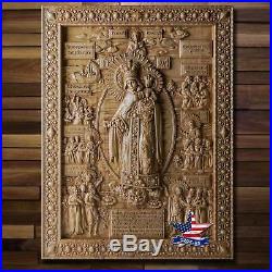 Joy of All Who Sorrow Wood Carving Icon orthodox picture painting sculpture art