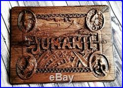 Jumanji Carving Board Game Carved Wood Prop Replica Wall Plaque Engraved CUSTOM