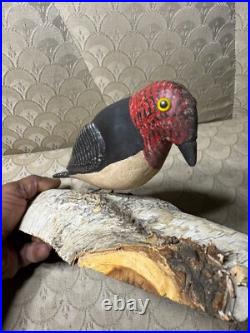 June & Walter Gottshall Hand-Carved And Painted Wood Bird Sculpture Signed