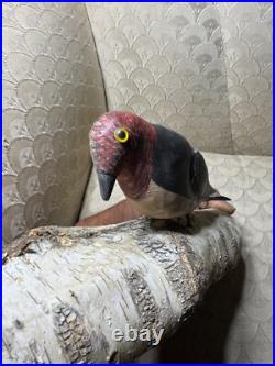June & Walter Gottshall Hand-Carved And Painted Wood Bird Sculpture Signed