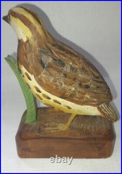 Junior Cobb Wood Carving of a Western Meadowlark bird Folk Art Carved Wood
